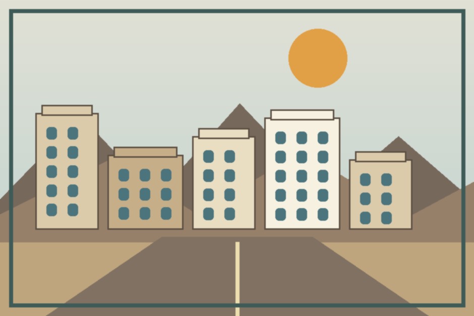 Abstract architectural contact illustration.