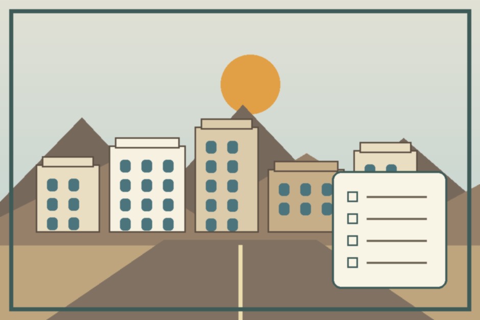 Structured property inspection and planning illustration.